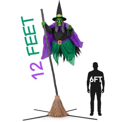 12 ft Animated Hovering Witch Halloween Animatronic | Home Accents Holiday