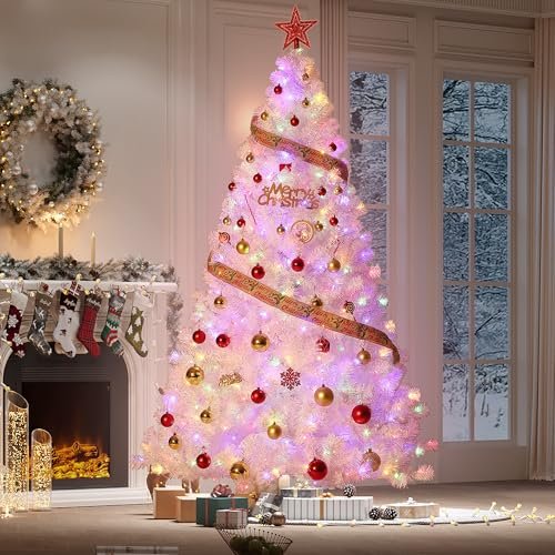 7.5 ft Starry Light Flocked Christmas Tree